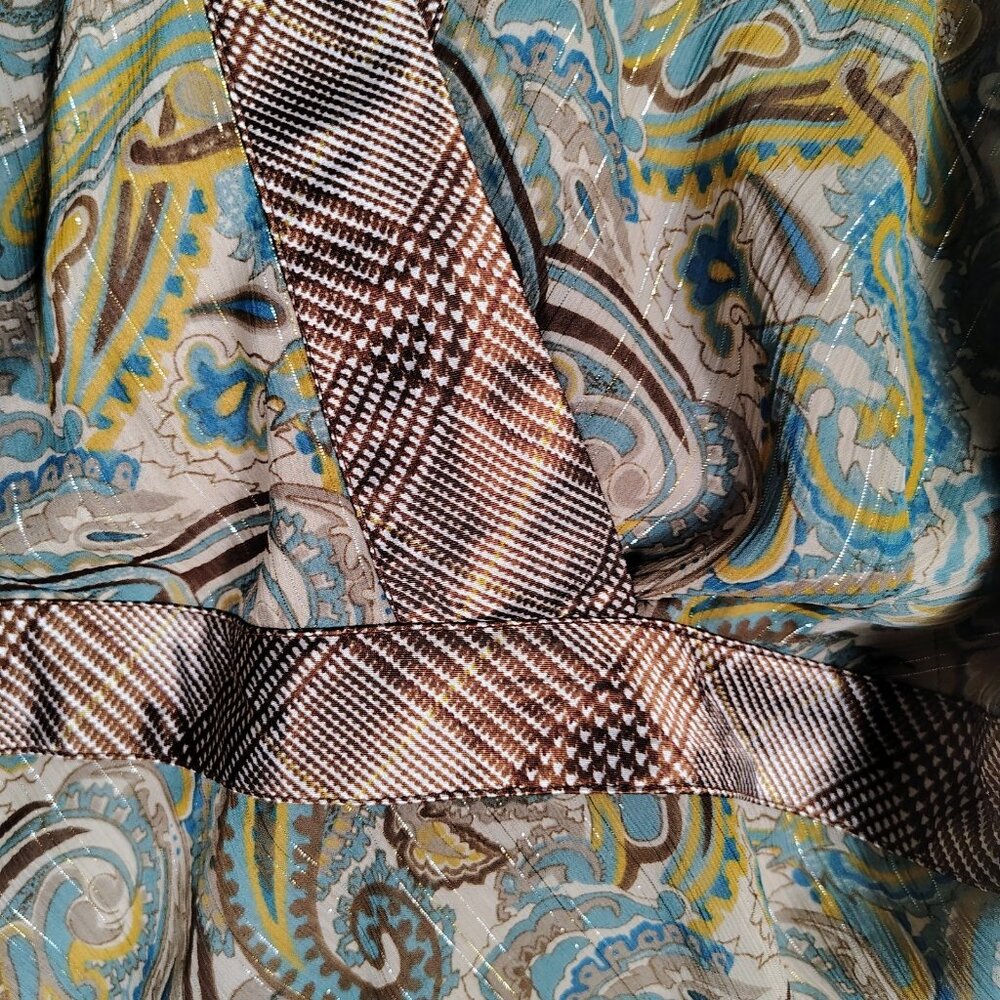 Lane Bryant Top Womens 20 Brown Paisley Halter Neck Blouse Y2K Retro Boho NWT - Picture 3 of 12